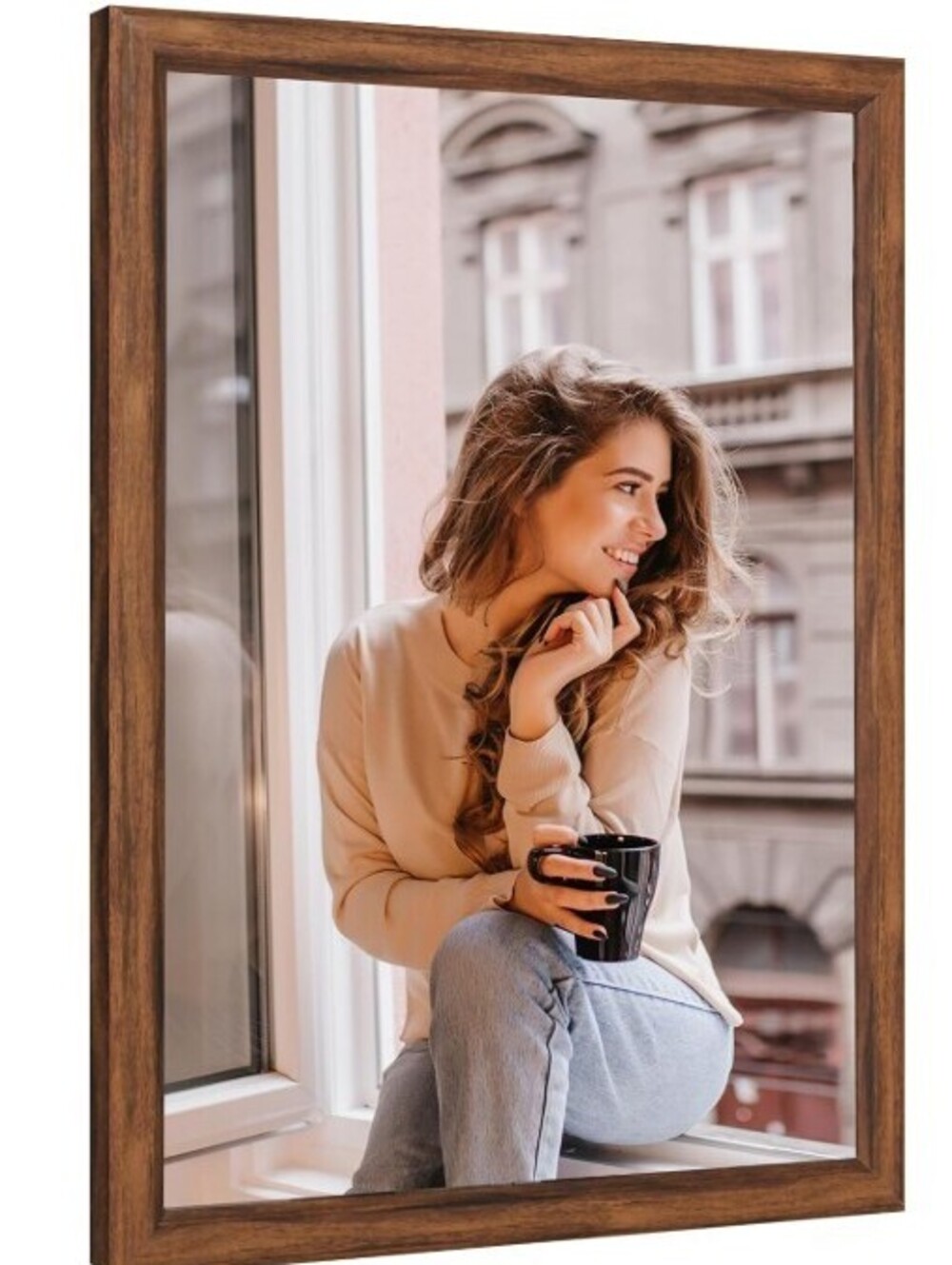 WALL FRAME-30X40-WOOD-RUSTIC BROWN
